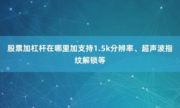 股票加杠杆在哪里加支持1.5k分辨率、超声波指纹解锁等